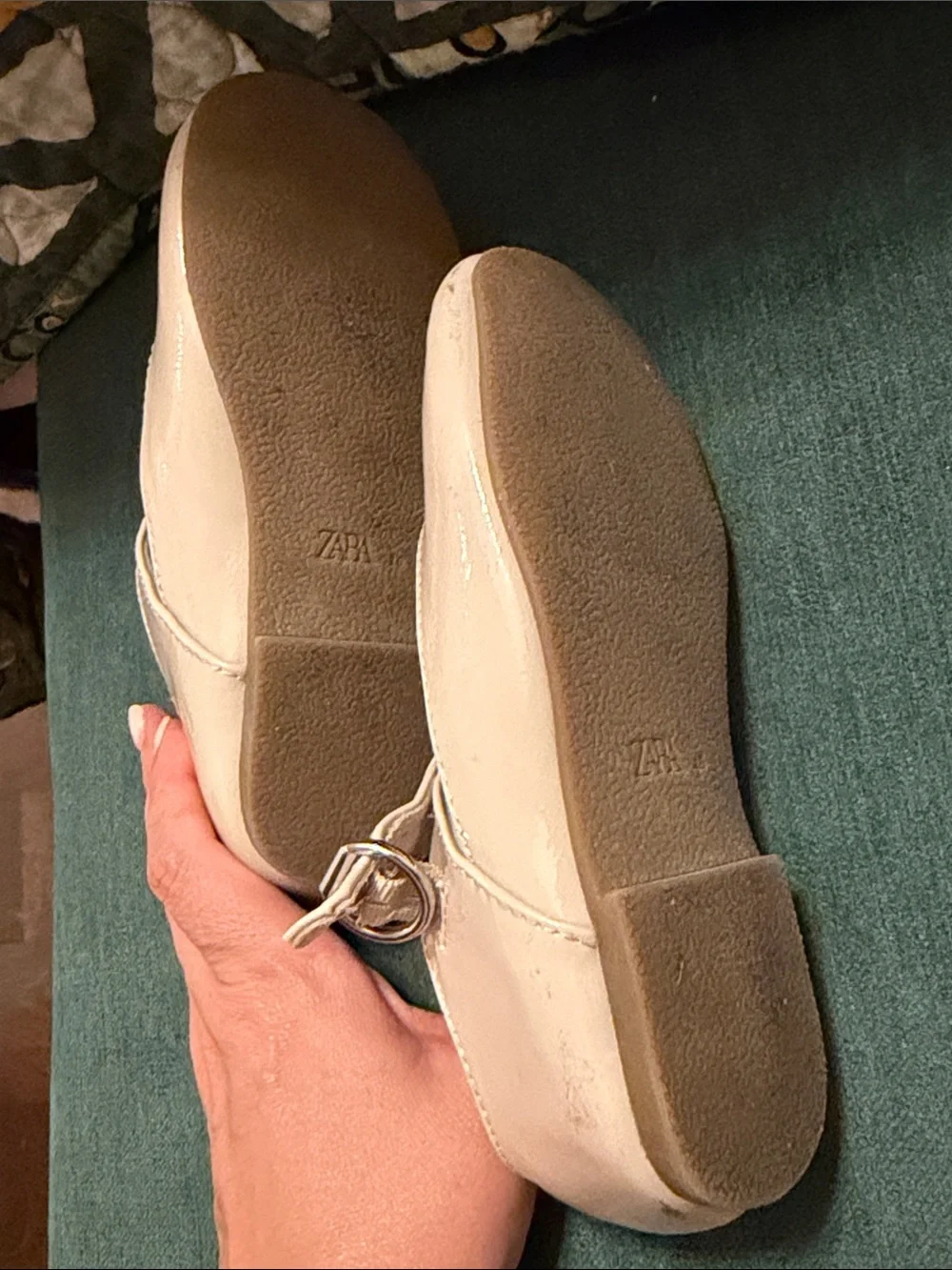 Zara Kids Cream T‑Strap Dress Shoes